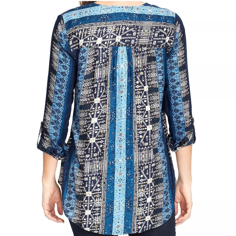 Nine West Multi Patterns Blue Tunic - image 2